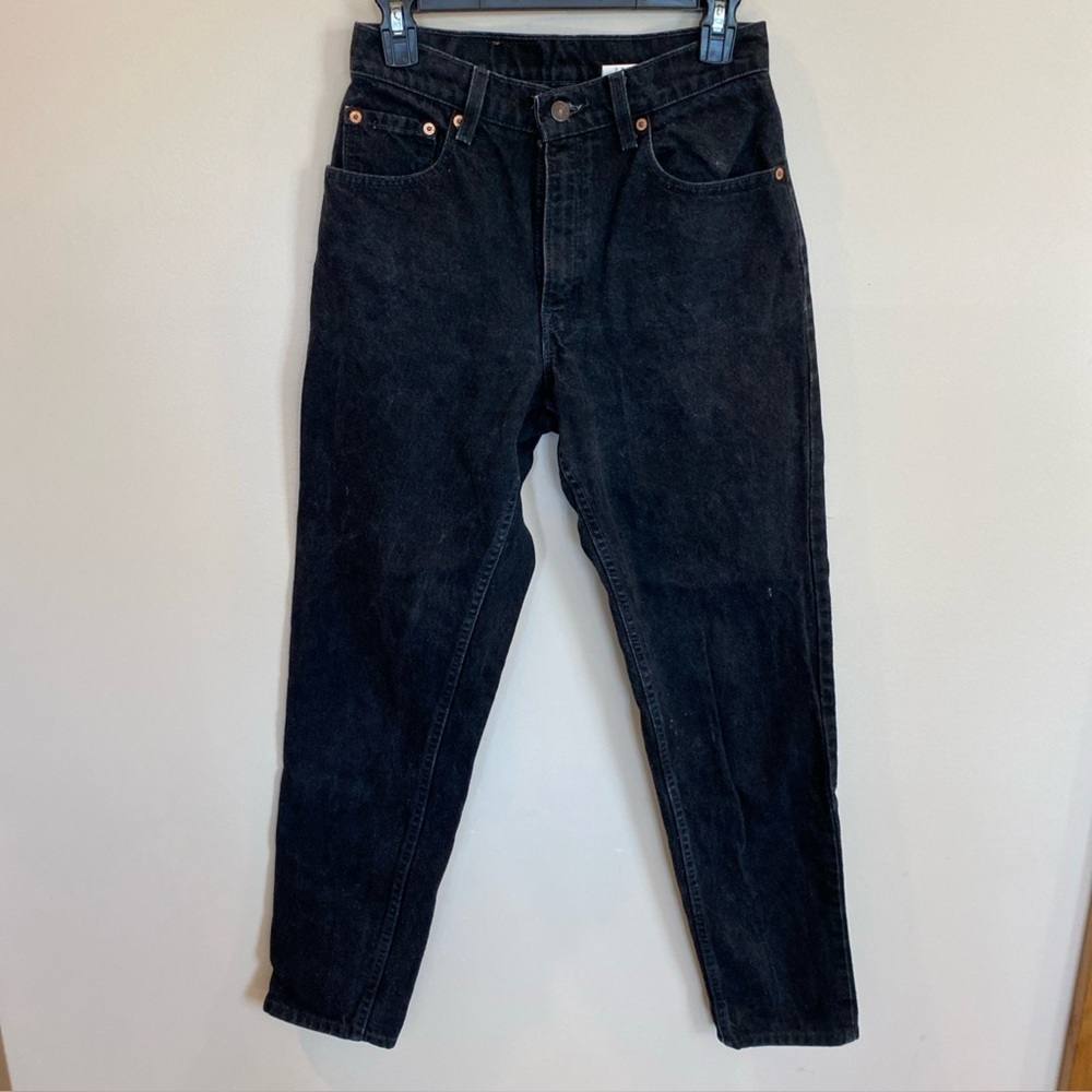 Vintage Levis Jeans Womens 7M Black Denim High Rise USA 90s Mom Classic Preppy